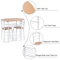 Costway 3 Piece Dining Set Table 2 Chairs Home Kitchen Breakfast Furniture -Furniture Store GUEST 4bfcb63f ce5f 4c08 b4f9 f36f962cf419