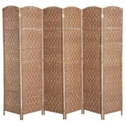 HOMCOM 6' Tall Wicker Weave 6 Panel Room Divider Privacy Screen 15 HOMCOM 6' Tall Wicker Weave 6 Panel Room Divider Privacy Screen -Furniture Store GUEST 4c3d3233 9f81 4ee2 9566 53b9c688d088
