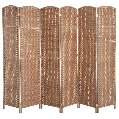HOMCOM 6' Tall Wicker Weave 6 Panel Room Divider Privacy Screen 9 HOMCOM 6' Tall Wicker Weave 6 Panel Room Divider Privacy Screen - Image 7