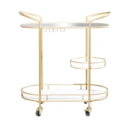 Contemporary Iron Bar Cart Gold - Olivia & May 24 Contemporary Iron Bar Cart Gold - Olivia & May -Furniture Store GUEST 4e2af8ce ae37 4561 b18c 698b01d6ba5c