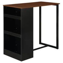 3pc Counter Height Dining Set Bar Set Walnut/Black - Dorel Living