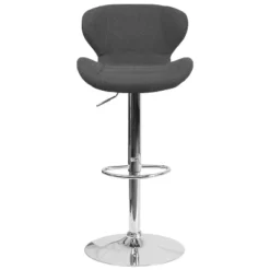 Merrick Lane Adjustable Height Barstool Contemporary Bar Height Stool With Curved Back And Metal Base With Footrest -Furniture Store GUEST 500e24c0 867a 4171 b32b 19526f9a3dc8