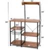 Costway 4-Tier Vintage Kitchen Baker's Rack Utility Microwave Stand W/ Basket & 5 Hooks -Furniture Store GUEST 53625bdf 2417 435f a69c ea8c9133e8b6