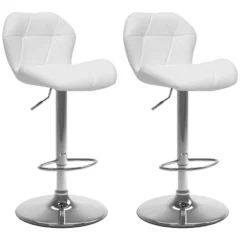 Set Of 2 Adjustable Hex Design Bonded Leather Barstool - Corliving -Furniture Store GUEST 53ba92ea d435 4bee 9175 52c52ff58128