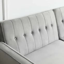 HOMCOM Convertible Sleeper Sofa, Futon Sofa Bed With Split Back Design Recline, Thick Padded Velvet-Touch Cushion Seating And Wood Legs, Light Grey 10 HOMCOM Convertible Sleeper Sofa, Futon Sofa Bed With Split Back Design Recline, Thick Padded Velvet-Touch Cushion Seating And Wood Legs, Light Grey -Furniture Store GUEST 55d3551b 1fb1 4a46 a3c5 2fd8b15f818a