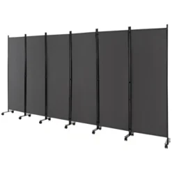 Costway 6-Panel Folding Room Divider 6FT Rolling Privacy Screen With Lockable Wheels Black/Brown/Grey/White -Furniture Store GUEST 56434c13 9fc9 47b9 a2c3 635d25d6db0e