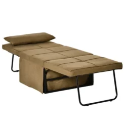 HOMCOM 4-in-1 Multi Function Folding Single Sofa Bed With Retractable Footrest, Convertible Sleeper With Adjustable Backrest, Brown 9 HOMCOM 4-in-1 Multi Function Folding Single Sofa Bed With Retractable Footrest, Convertible Sleeper With Adjustable Backrest, Brown -Furniture Store GUEST 573aa043 a63f 4434 bd39 5882960d0b1d