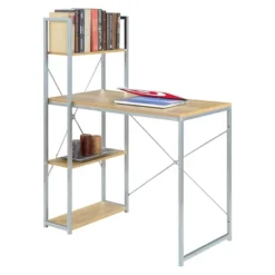Designs2Go Office Workstation With Shelves - Breighton Home