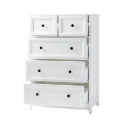Farmhouse 5 Drawer Grooved Tall Storage Dresser White - Saracina Home -Furniture Store GUEST 59730227 3443 4480 9ec0 c768319687fc