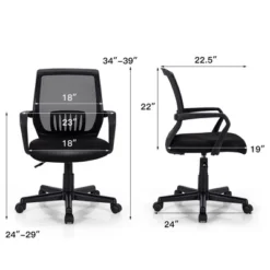 Costway Height Adjustable Mid-Back Mesh Chair Executive Chair W/ Lumbar Support -Furniture Store GUEST 5a8224ee 6825 42ef 9e03 f604ccc45b49