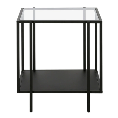 Black Bronze Side Table With Metal Shelf - Henn&Hart 3 Black Bronze Side Table With Metal Shelf - Henn&Hart