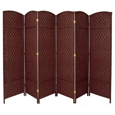 7 Ft. Tall Diamond Weave Room Divider 6 Panels - Oriental Furniture 4 7 Ft. Tall Diamond Weave Room Divider 6 Panels - Oriental Furniture - Image 2