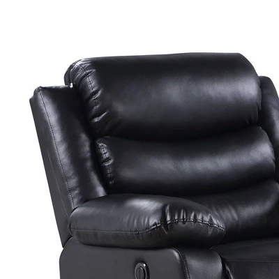 39" Eilbra PU Recliner Sofa Black- Acme Furniture 5 39" Eilbra PU Recliner Sofa Black- Acme Furniture - Image 3