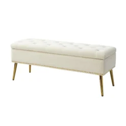Hippolytus Storage Bench With Nailhead Trim And Button-tufted For Bedroom | ARTFUL LIVING DESIGN -Furniture Store GUEST 5d2a2d63 715a 4794 83d4 737228bc021a