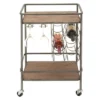 Metal And Wood 2 Tiered Wine Rack Chart Gray - Olivia & May
