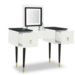 43.3" Modern Vanity Table Set With Flip-Up Mirror, LED Lights And Storage - ModernLuxe -Furniture Store GUEST 5fa82ec4 dd96 4195 85b2 8b4bd238d920