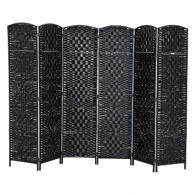 HOMCOM 6' Tall Wicker Weave 6 Panel Room Divider Privacy Screen 4 HOMCOM 6' Tall Wicker Weave 6 Panel Room Divider Privacy Screen - Image 2