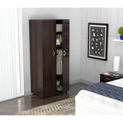 2 Door Wardrobe/Armoire Espresso - Inval 7 2 Door Wardrobe/Armoire Espresso - Inval - Image 5