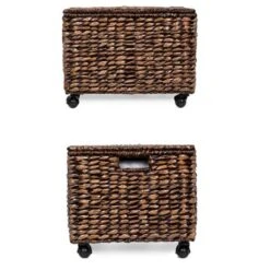 BirdRock Home Rolling Legal Letter File Organizer With Lid For Office - Brown Wash -Furniture Store GUEST 6498a161 20a3 4165 81d1 b7c6e720d0a6