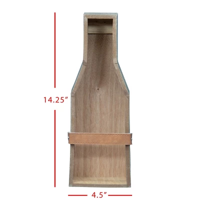 Single Bottle Rustic White Wood Wall Mount Wine Rack - Foreside Home & Garden 7 Single Bottle Rustic White Wood Wall Mount Wine Rack - Foreside Home & Garden - Image 5