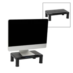 Mind Reader 2pk Small Plastic Monitor Stands Black -Furniture Store GUEST 6726117f 6911 431b bc19 44fd4a50e09b