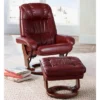 BenchMaster Kyle Ruby Red Faux Leather Recliner Chair Modern Armchair Ottoman Footrest Ergonomic Manual Reclining Swivel For Bedroom Living Room House -Furniture Store GUEST 6770444b 0b01 4e7e bf3a 976b4e8843e2