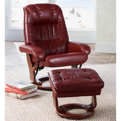 BenchMaster Kyle Ruby Red Faux Leather Recliner Chair Modern Armchair Ottoman Footrest Ergonomic Manual Reclining Swivel For Bedroom Living Room House 3 BenchMaster Kyle Ruby Red Faux Leather Recliner Chair Modern Armchair Ottoman Footrest Ergonomic Manual Reclining Swivel For Bedroom Living Room House