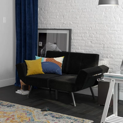 RealRooms Euro Upholstered Tufted Loveseat Futon With Storage Pockets 4 RealRooms Euro Upholstered Tufted Loveseat Futon With Storage Pockets - Image 2