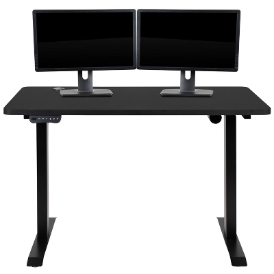 Flash Furniture 48" Wide Black Electric Height Adjustable Standing Desk With Designer Armless White Ribbed Swivel Task Office Chair 12 Flash Furniture 48" Wide Black Electric Height Adjustable Standing Desk With Designer Armless White Ribbed Swivel Task Office Chair - Image 10