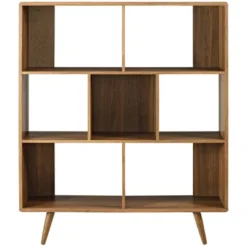 52" Realm Bookshelf Walnut - Modway -Furniture Store GUEST 6850aae9 5b72 4d7f b286 e36f53477d56