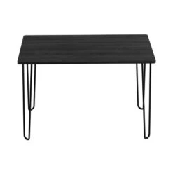 Lavish Home Desk With Hairpin Legs, Woodgrain-Look And Steel Accent, Black -Furniture Store GUEST 693e2fb3 967f 4341 bdea 87b81ad1001a
