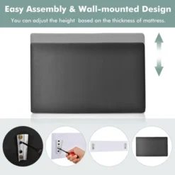 Costway Twin Wall-mounted Headboard Linen Fabric Upholstered Padded Easy Assembly -Furniture Store GUEST 69c912d1 ac38 40c0 b411 b1ef42f6338e