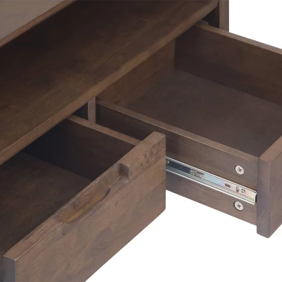 Devlin Mid-Century Low TV Stand For TVs Up To 65" Walnut Brown - WyndenHall 5 Devlin Mid-Century Low TV Stand For TVs Up To 65" Walnut Brown - WyndenHall - Image 3