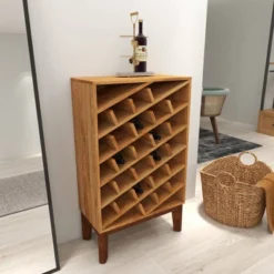 Modern Wood Wine Rack Brown - Olivia & May -Furniture Store GUEST 6a358145 1382 44ef a40d b26ff876927a