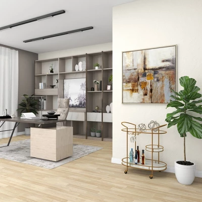 Contemporary Iron Bar Cart Gold - Olivia & May 15 Contemporary Iron Bar Cart Gold - Olivia & May - Image 13