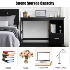 Costway 47.5'' Computer Desk Trestle Desk Writing Study Workstation W/ 2 Drawers 18 Costway 47.5'' Computer Desk Trestle Desk Writing Study Workstation W/ 2 Drawers -Furniture Store GUEST 6bac7dab 04d2 4a26 82f9 6f9817b1c404