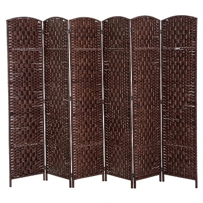 HOMCOM 6' Tall Wicker Weave 6 Panel Room Divider Privacy Screen 8 HOMCOM 6' Tall Wicker Weave 6 Panel Room Divider Privacy Screen - Image 6