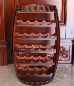 Vintiquewise Rustic Barrel Shaped Wooden Wine Rack For 23 Bottles -Furniture Store GUEST 6dde6954 7ea3 40c5 a607 a3ac210e6d86