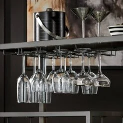 Estelle Step Tier Metal And Glass Bar Cart - Inspire Q -Furniture Store GUEST 6ef8114e ac06 4421 89e8 3b6aada8b48c