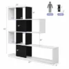 Costway 5-Tier Bookshelf Corner Ladder Bookcase Display Storage Rack Black White -Furniture Store GUEST 6fcf7632 cb6a 4cd0 ba54 553f4ca95a39
