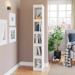 71.65" Parana 5 Shelf Bookcase White - Manhattan Comfort