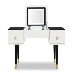 43.3" Modern Vanity Table Set With Flip-Up Mirror, LED Lights And Storage - ModernLuxe -Furniture Store GUEST 70c3ba07 c25d 415e 81ee 5edc84db1fd6