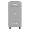 Space Solutions 18 Inch Wide Metal Mobile Organizer File Cabinet For Office Supplies & Hanging File Folders W/ Pencil Drawer & 3 File Drawers, Silver -Furniture Store GUEST 71174543 31a6 4c86 a12e f89ff218e54b