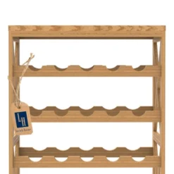 Hastings Home 25-Bottle Holder Freestanding Wine Rack With Tabletop, Brown -Furniture Store GUEST 71523bba a1ce 4948 a73d e3d9ec64a157