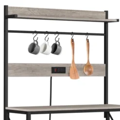 Yaheetech 63″ H Kitchen Baker’s Racks With 2 AC Outlets, 4-Tier Microwave Oven Stand -Furniture Store GUEST 715ced1f 3b3a 46fb acc4 d9ef17557573