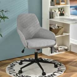 Costway Linen Accent Office Chair Adjustable Rolling Swivel Task Chair W/Armrest 11 Costway Linen Accent Office Chair Adjustable Rolling Swivel Task Chair W/Armrest -Furniture Store GUEST 72773539 620e 4264 9034 669134cdb2f2