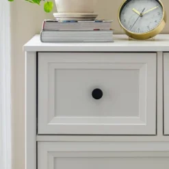 Farmhouse 5 Drawer Grooved Tall Storage Dresser White - Saracina Home -Furniture Store GUEST 7328f92b dedb 435a 8cfc 7bd748b9950d