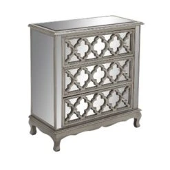 Glam Quatrefoil Mirror And Wood Storage Chest Gray - Olivia & May -Furniture Store GUEST 733a0459 6ee2 421b 97a1 8c75112db0a2