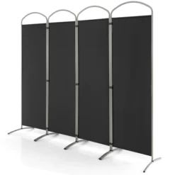 Costway 4 Panels Folding Room Divider 6 Ft Tall Fabric Privacy Screen Black/Brown/Grey/White -Furniture Store GUEST 73a62eb0 203f 4c4b aef8 1dbbf03a9362
