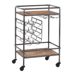 Metal And Wood 2 Tiered Wine Rack Chart Gray - Olivia & May 28 Metal And Wood 2 Tiered Wine Rack Chart Gray - Olivia & May -Furniture Store GUEST 74a84fbc b652 418d b021 162d650e1b1d